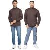 imageSTRETCH IS COMFORT Mens Oh So Soft Mock Neck Long Sleeve Shirt Perfect for Casual Wear Stylish Classic Fit  Small5XBrown