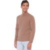 imageSTRETCH IS COMFORT Mens Oh So Soft Mock Neck Long Sleeve Shirt Perfect for Casual Wear Stylish Classic Fit  Small5XChocolate Ribbed
