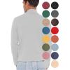 imageSTRETCH IS COMFORT Mens Oh So Soft Mock Neck Long Sleeve Shirt Perfect for Casual Wear Stylish Classic Fit  Small5XHeather Gray Ribbed