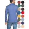 imageSTRETCH IS COMFORT Mens Oh So Soft Mock Neck Long Sleeve Shirt Perfect for Casual Wear Stylish Classic Fit  Small5XLight Navy