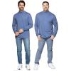 imageSTRETCH IS COMFORT Mens Oh So Soft Mock Neck Long Sleeve Shirt Perfect for Casual Wear Stylish Classic Fit  Small5XLight Navy