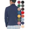 imageSTRETCH IS COMFORT Mens Oh So Soft Mock Neck Long Sleeve Shirt Perfect for Casual Wear Stylish Classic Fit  Small5XNavy Ribbed