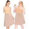 imageSTRETCH IS COMFORT Womens Comfortable Flowy Airy ALine Knee Length Light Weight SkirtBeige
