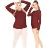 imageWomens Oh So Soft Pullover Long Sleeve Top  2 Pack  Base Layer Small to 3XBurgundy