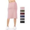 imageWomens and Plus Oh So Soft Midi Skirt with Side Slits