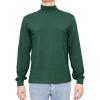 imageSTRETCH IS COMFORT Mens Cotton Mock Neck Short Sleeve ampamp Cuffed Long Sleeve TopHunter Green