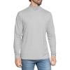 imageSTRETCH IS COMFORT Mens Oh So Soft Mock Neck Long Sleeve Shirt Perfect for Casual Wear Stylish Classic Fit  Small5XHeather Gray