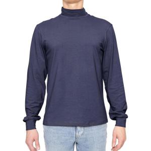 imageSTRETCH IS COMFORT Mens Cotton Mock Neck Short Sleeve ampamp Cuffed Long Sleeve TopNavy Blue