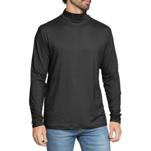 imageSTRETCH IS COMFORT Mens Oh So Soft Mock Neck Long Sleeve Shirt Perfect for Casual Wear Stylish Classic Fit  Small5XBlack