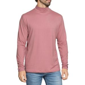 imageSTRETCH IS COMFORT Mens Oh So Soft Mock Neck Long Sleeve Shirt Perfect for Casual Wear Stylish Classic Fit  Small5XDark Mauve