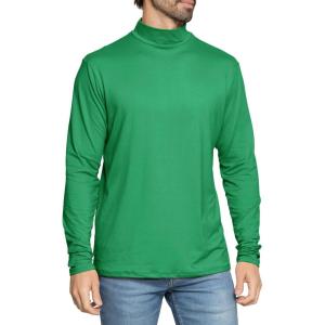 imageSTRETCH IS COMFORT Mens Oh So Soft Mock Neck Long Sleeve Shirt Perfect for Casual Wear Stylish Classic Fit  Small5XKelly Green