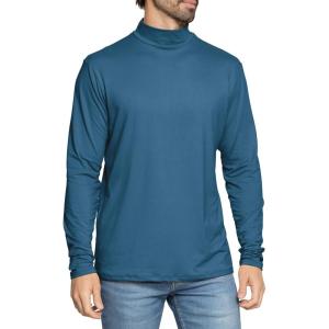 imageSTRETCH IS COMFORT Mens Oh So Soft Mock Neck Long Sleeve Shirt Perfect for Casual Wear Stylish Classic Fit  Small5XTeal