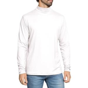 imageSTRETCH IS COMFORT Mens Oh So Soft Mock Neck Long Sleeve Shirt Perfect for Casual Wear Stylish Classic Fit  Small5XWhite