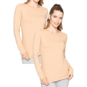 imageWomens Oh So Soft Pullover Long Sleeve Top  2 Pack  Base Layer Small to 3XBeige