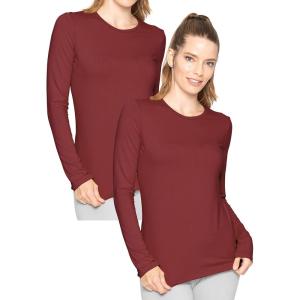 imageWomens Oh So Soft Pullover Long Sleeve Top  2 Pack  Base Layer Small to 3XBurgundy