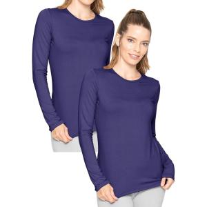 imageWomens Oh So Soft Pullover Long Sleeve Top  2 Pack  Base Layer Small to 3XNavy Blue