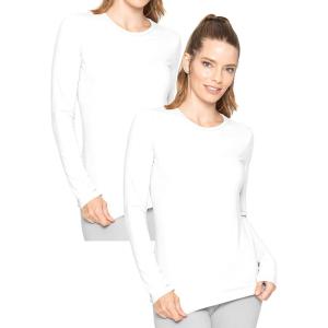 imageWomens Oh So Soft Pullover Long Sleeve Top  2 Pack  Base Layer Small to 3XWhite