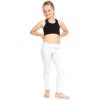 imageSTRETCH IS COMFORT Girls 2 Pack Cotton Footless Leggings  Stretchy  Size 214White