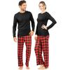 imageSTRETCH IS COMFORT Matching Family Christmas Holiday Set for Adults Kids ToddlerBlack  Buffalo Plaid