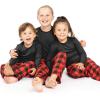 imageSTRETCH IS COMFORT Matching Family Christmas Holiday Set for Adults Kids ToddlerBlack  Buffalo Plaid