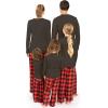imageSTRETCH IS COMFORT Matching Family Christmas Holiday Set for Adults Kids ToddlerBlack  Buffalo Plaid