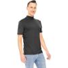 imageSTRETCH IS COMFORT Mens Oh So Soft Luxe Mock Neck Turtleneck Sleeveless and Short Sleeve Shirt Casual Pullover Top  S5XBlack