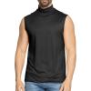 imageSTRETCH IS COMFORT Mens Oh So Soft Luxe Mock Neck Turtleneck Sleeveless and Short Sleeve Shirt Casual Pullover Top  S5XBlack