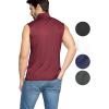 imageSTRETCH IS COMFORT Mens Oh So Soft Luxe Mock Neck Turtleneck Sleeveless and Short Sleeve Shirt Casual Pullover Top  S5XBurgundy