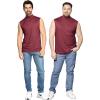 imageSTRETCH IS COMFORT Mens Oh So Soft Luxe Mock Neck Turtleneck Sleeveless and Short Sleeve Shirt Casual Pullover Top  S5XBurgundy