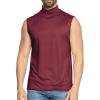imageSTRETCH IS COMFORT Mens Oh So Soft Luxe Mock Neck Turtleneck Sleeveless and Short Sleeve Shirt Casual Pullover Top  S5XBurgundy