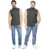 imageSTRETCH IS COMFORT Mens Oh So Soft Luxe Mock Neck Turtleneck Sleeveless and Short Sleeve Shirt Casual Pullover Top  S5XCharcoal Gray