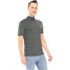 imageSTRETCH IS COMFORT Mens Oh So Soft Luxe Mock Neck Turtleneck Sleeveless and Short Sleeve Shirt Casual Pullover Top  S5XCharcoal Gray