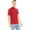 imageSTRETCH IS COMFORT Mens Oh So Soft Luxe Mock Neck Turtleneck Sleeveless and Short Sleeve Shirt Casual Pullover Top  S5XRed