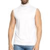imageSTRETCH IS COMFORT Mens Oh So Soft Luxe Mock Neck Turtleneck Sleeveless and Short Sleeve Shirt Casual Pullover Top  S5XWhite