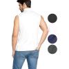 imageSTRETCH IS COMFORT Mens Oh So Soft Luxe Mock Neck Turtleneck Sleeveless and Short Sleeve Shirt Casual Pullover Top  S5XWhite