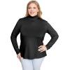 imageSTRETCH IS COMFORT Womens and Plus Oh So Soft Long Sleeve Mock Turtleneck Top Regular and Relaxed Fit Everyday Wear XS5XLBlack