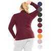 imageSTRETCH IS COMFORT Womens and Plus Oh So Soft Long Sleeve Mock Turtleneck Top Regular and Relaxed Fit Everyday Wear XS5XLBurgundy