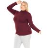 imageSTRETCH IS COMFORT Womens and Plus Oh So Soft Long Sleeve Mock Turtleneck Top Regular and Relaxed Fit Everyday Wear XS5XLBurgundy