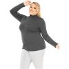 imageSTRETCH IS COMFORT Womens and Plus Oh So Soft Long Sleeve Mock Turtleneck Top Regular and Relaxed Fit Everyday Wear XS5XLCharcoal Gray