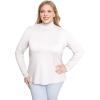 imageSTRETCH IS COMFORT Womens and Plus Oh So Soft Long Sleeve Mock Turtleneck Top Regular and Relaxed Fit Everyday Wear XS5XLWhite