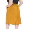 imageSTRETCH IS COMFORT Womens and Plus Size Casual Ruched Below Knee Length Midi Skirt with PocketsMustard Yellow