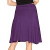 imageSTRETCH IS COMFORT Womens and Plus Size Knee Length Ruched Waist Flowy SkirtPurple
