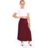 imageSTRETCH IS COMFORT Youth Girls Flowy ALine Skirt Knee Length and Ankle Length  Kids  Sizes 416Burgundy
