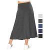 imageSTRETCH IS COMFORT Youth Girls Flowy ALine Skirt Knee Length and Ankle Length  Kids  Sizes 416Charcoal Gray