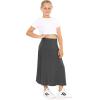imageSTRETCH IS COMFORT Youth Girls Flowy ALine Skirt Knee Length and Ankle Length  Kids  Sizes 416Charcoal Gray