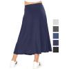 imageSTRETCH IS COMFORT Youth Girls Flowy ALine Skirt Knee Length and Ankle Length  Kids  Sizes 416Navy Blue