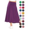 imageSTRETCH IS COMFORT Youth Girls Flowy ALine Skirt Knee Length and Ankle Length  Kids  Sizes 416Purple