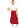 imageSTRETCH IS COMFORT Youth Girls Flowy ALine Skirt Knee Length and Ankle Length  Kids  Sizes 416Red