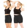 imageWomens and Plus Size High Waist Nylon Stretch Performance Booty Shorts  S3XBlack