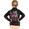 imageSTRETCH IS COMFORT Girls Glitter  Cheer  Jacket Mock Neck  Youth Size 416Black